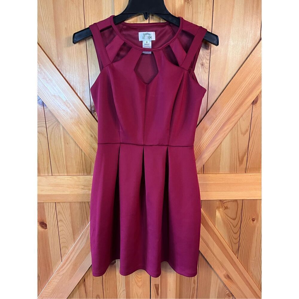 Sweet Storm Maroon Mauve Dress Womens Size Medium Sleeveless Fit & Flare (3230)
